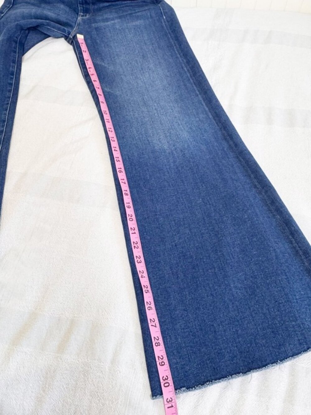 MOTHER The Roller Fray Balls Of Yarn Wide Leg Jeans Blue Size 29 - Picture 8 of 15